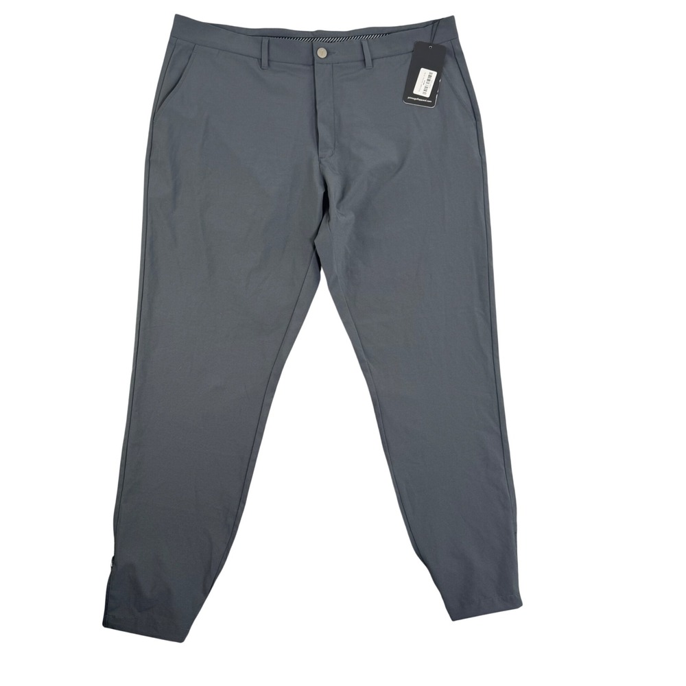 Primo Golf Jogger Mens 40 Tall Dark Gray Performance Tapered Ankle Zip Pants NEW